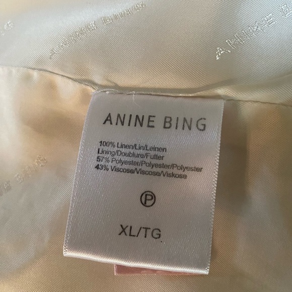 Anine Bing Quinn Oversized Linen Eggshell Blazer XL - Picture 9 of 9